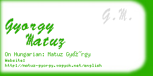 gyorgy matuz business card